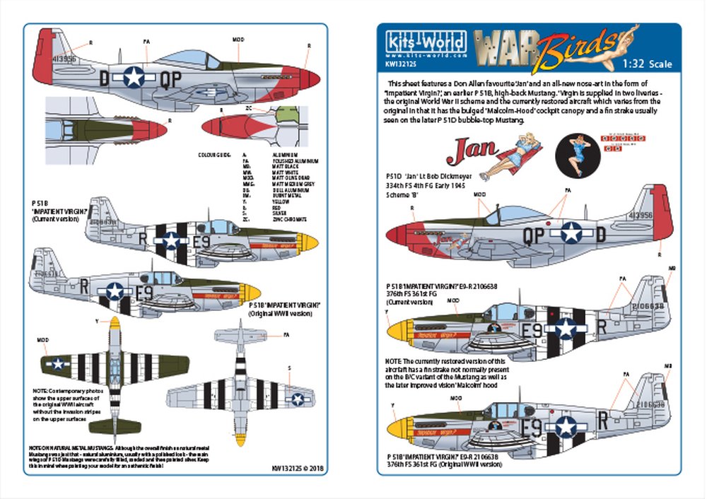 åĥ1/32 WW.II ꥫ P-51B ޥ'Jan'&'Impatient Virgin'