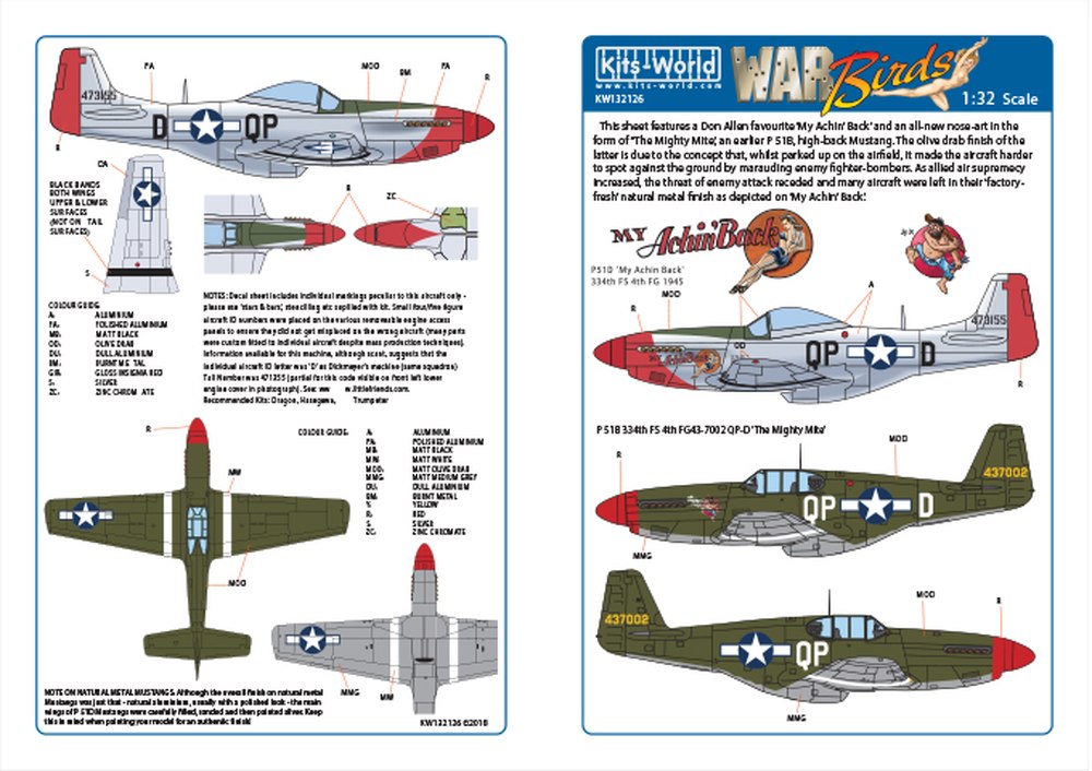 åĥ1/32 WW.II ꥫ P-51B ޥMy Achin Back&The Mighty Mite